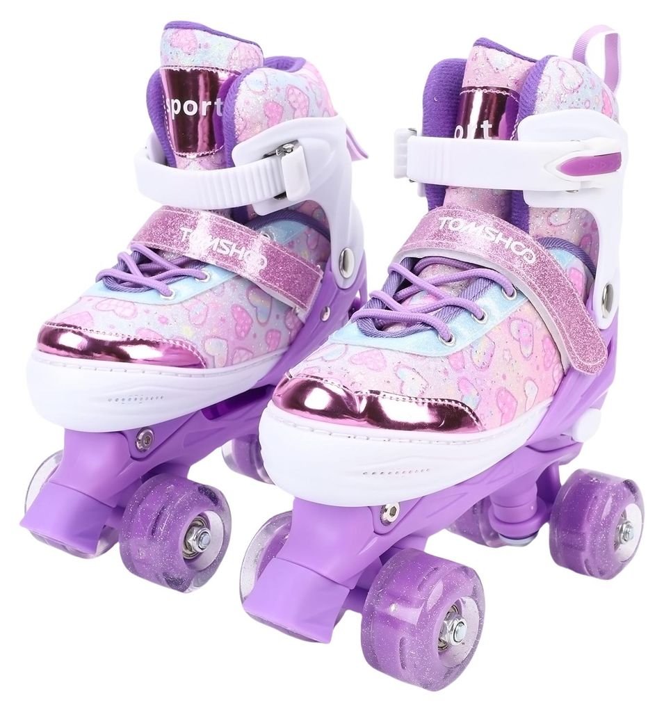 Rollschuhe für Mädchen von 6 bis 12 Jahren, 4-fach Produktbild 