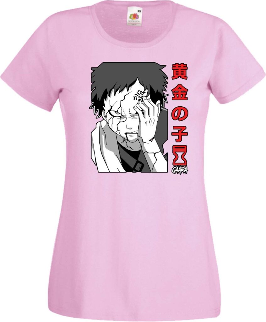 Damen T-Shirt Naruto Gaara 02 Var-039 Sand Hokage, Lady XL / Hellrosa