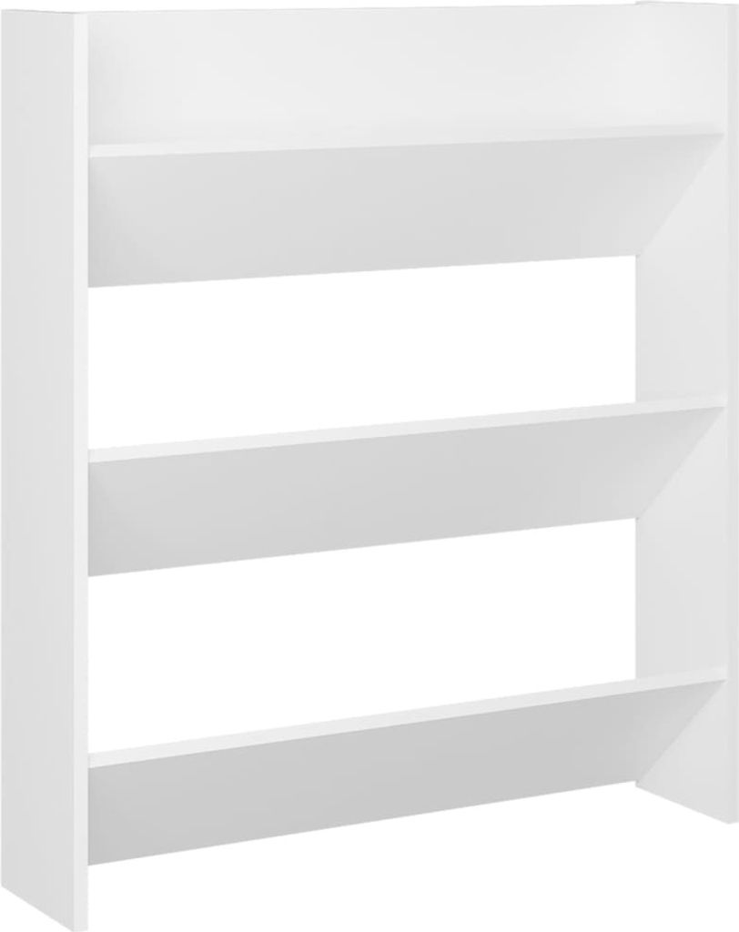 Wand-Schuhschrank Weiß 80x18x90 cm Holzwerkstoff