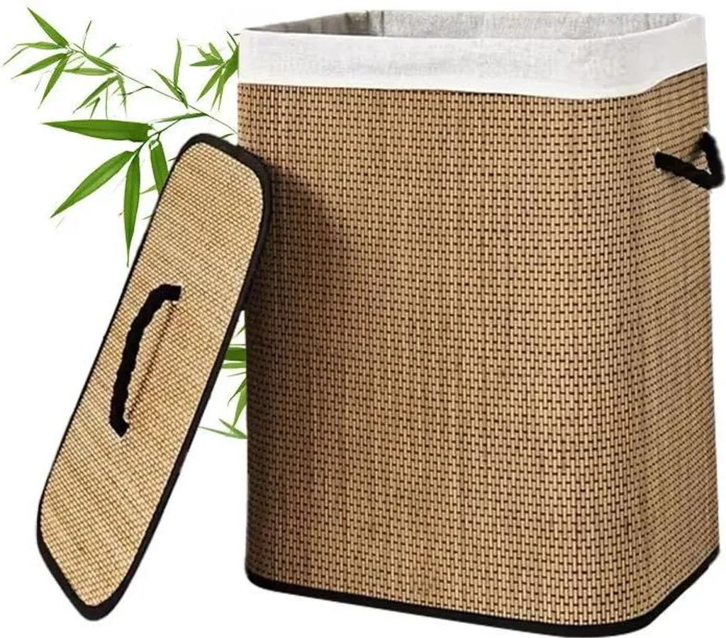 Panier à linge discret 72L en bambou - Fini le désordre dans la chambre