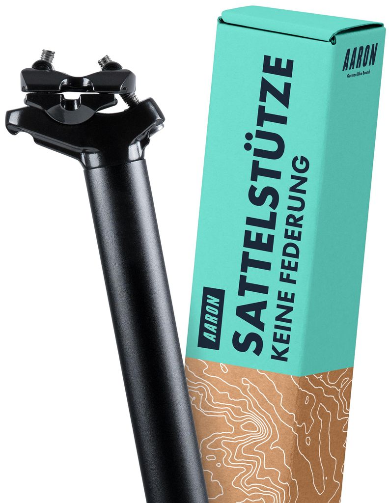 AARON Post Sattelstütze - Ø 30,9 mm - 350mm Länge - Schwarz (ohne Aufdruck)