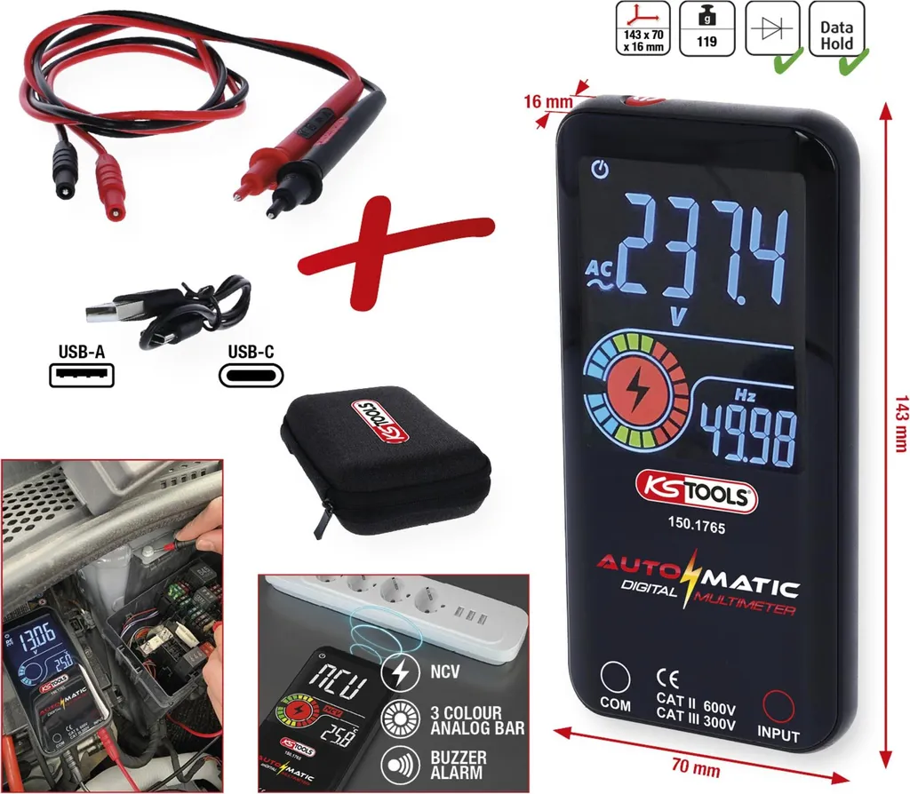 Voltmètre ampèremètre numérique automatique pour circuit de maison