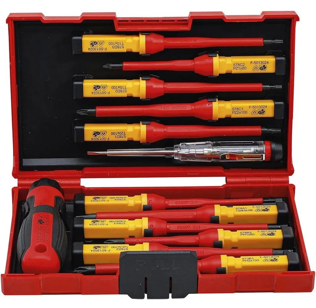 Coffret de tournevis isolés 1000V D-Work avec lames interchangeables