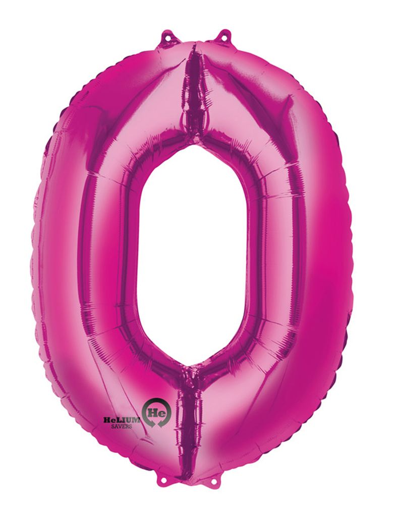 amscan 9907275 Folienballon XXL Zahl 0 - rosa