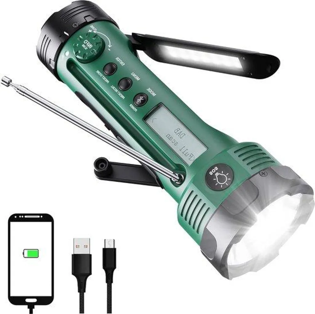 Radio DAB+ Bluetooth Portable Rechargeable avec Lampe de Poche LED - R10
