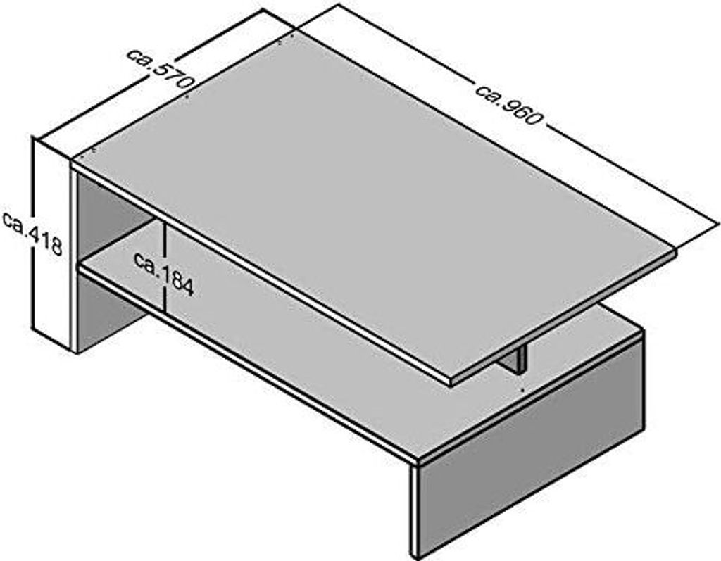 Möbel SD Couchtisch SW - Nussbaum Optik - Weiß Produktbild 4