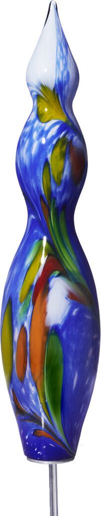 Glasskulptur Saturn Gartenflair 47cm inkl. Stab blau