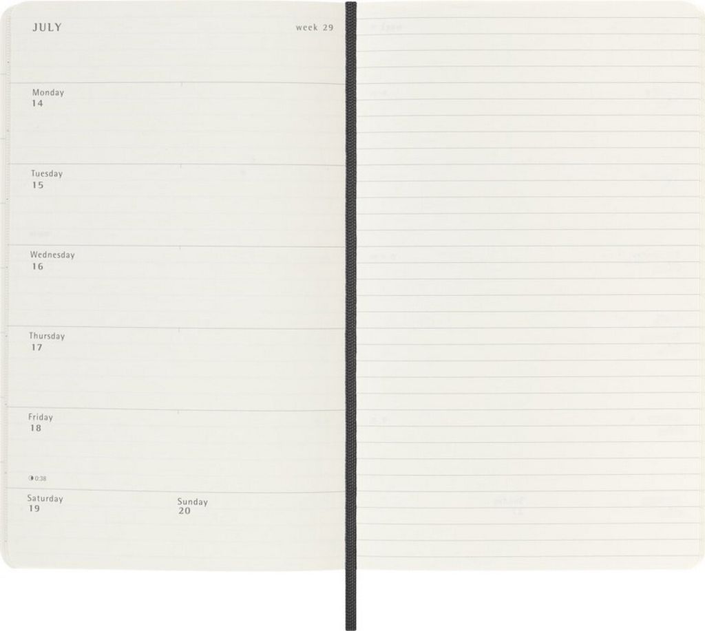 Moleskine 12měsíční týdenní poznámkový kalendář 2025, Obrázek produktu 4