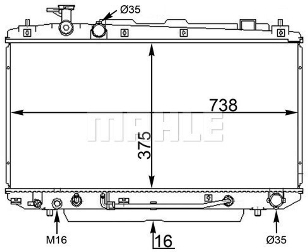 MAHLE CR 1568 000S Kühler Wasserkühler Motorkühler für TOYOTA RAV 4 II (CLA2, XA2, ZCA2, ACA2)