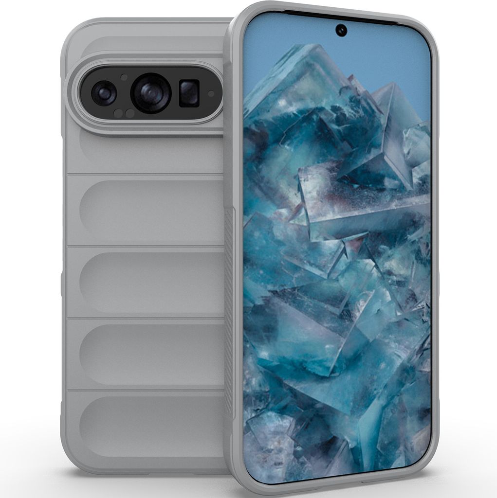 Handyhülle für Google Pixel 9 Pro XL Weich TPU Silikon Stossfest Anti-rutsch Hülle Grau