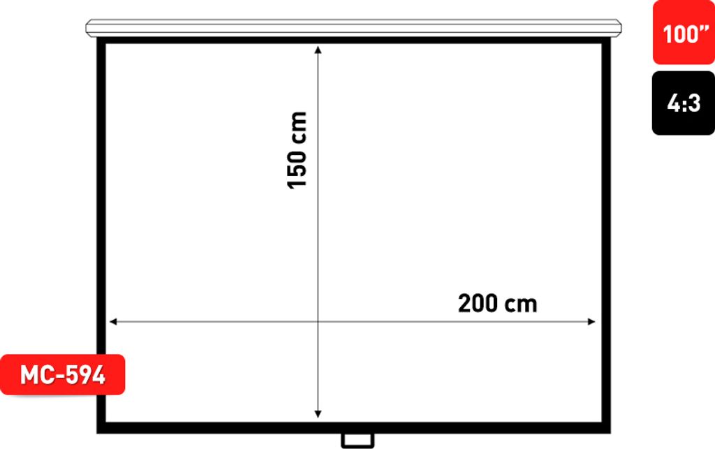 Domáce kino Rollo Screen 200x150cm 4:3 Rollo Beamer Screen Obrázok produktu 3