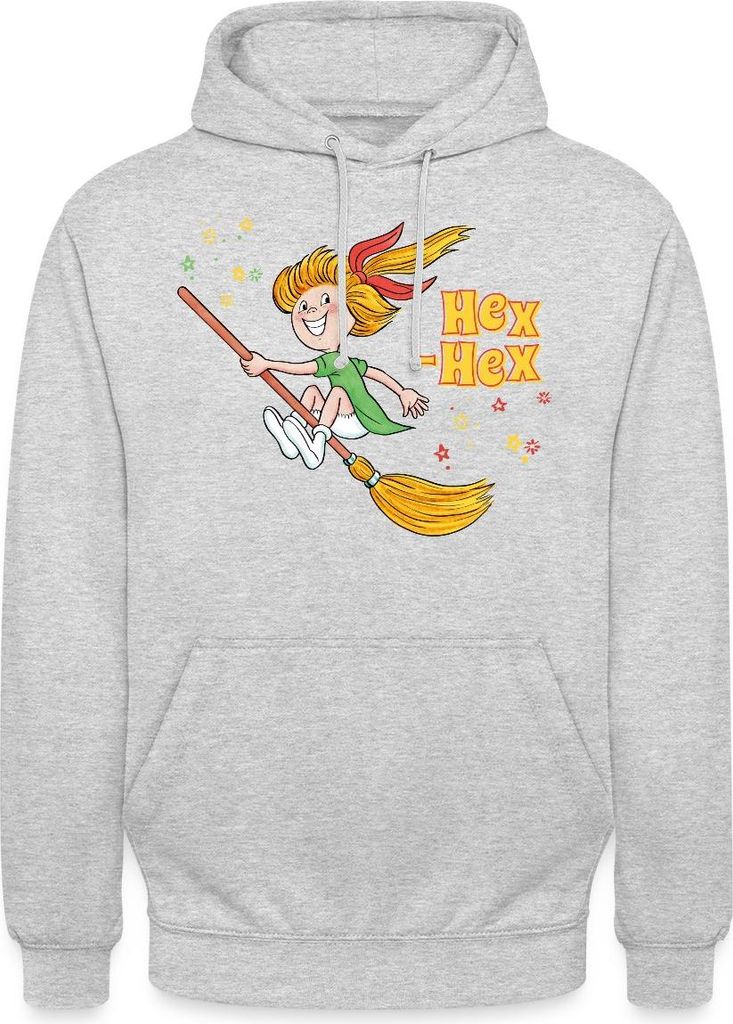 Spreadshirt Bibi Blocksberg Mit Bibi Und Kartoffelbrei Uni Hoodie, S, Hellgrau meliert