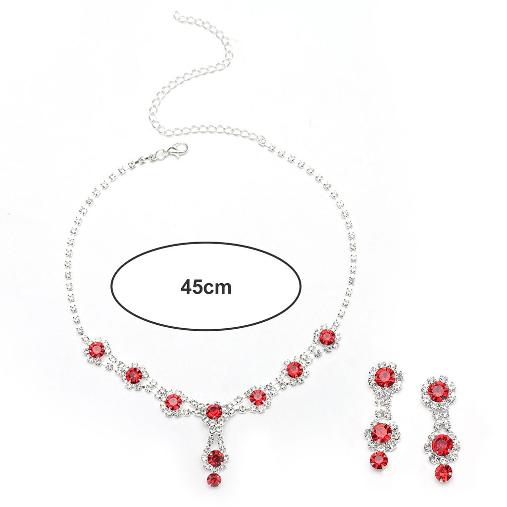 1 Set Damen-Schmuckset, elegantes Temperament, glänzend, funkelnd, verstellbare Kette, dekorativ, Hochzeitsgeschenk, Strass-Anhänger, Halskette, ...