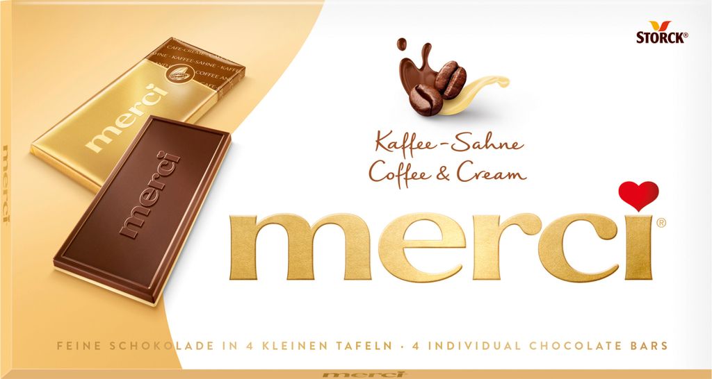merci - Tabuľka čokolády - kávový krém - 100g (zlatá) Obrázok produktu 