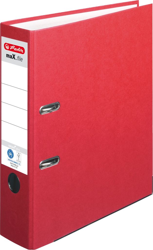 Ordner A4 maX.file nature plus 80mm rot Packung mit 20 Stück