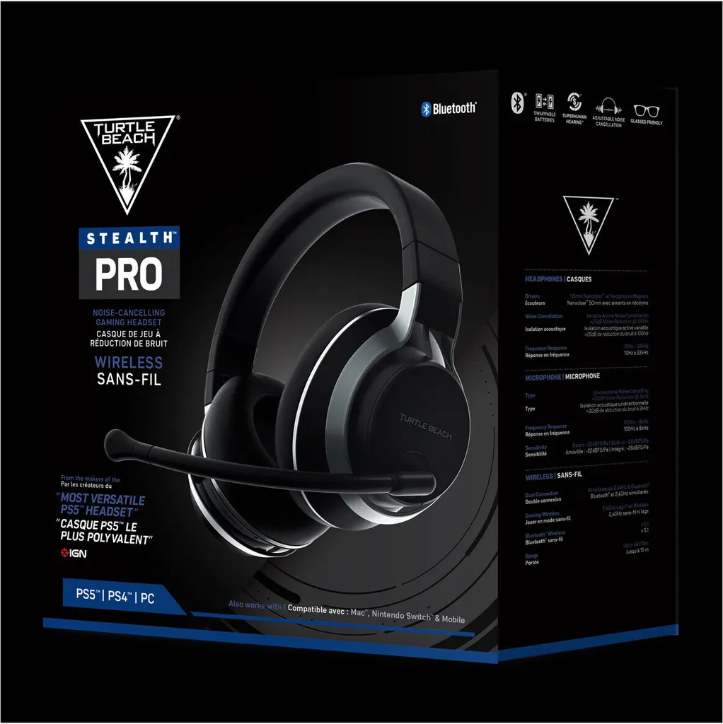 Turtle Beach Stealth Pro Casque Bluetooth antibruit pour Gaming PS5 - 8