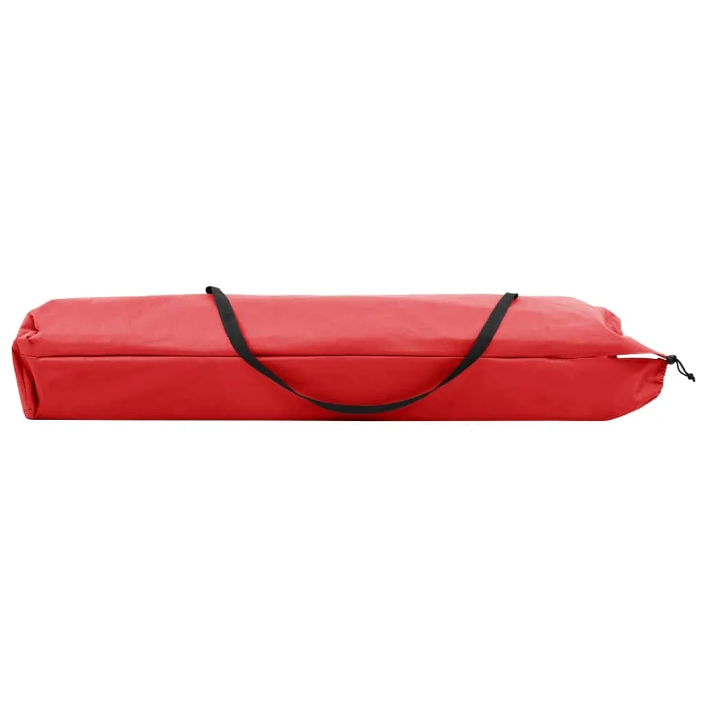 Chaise longue 2 places pliable rouge avec structure robuste en acier - 7