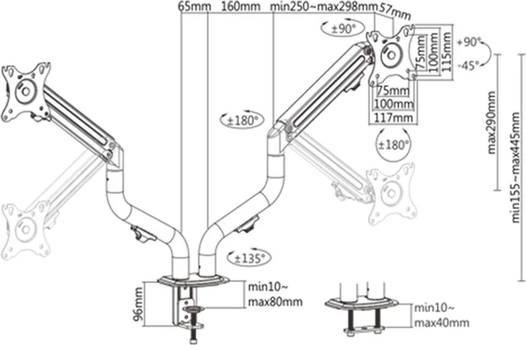Libérez votre bureau avec ce bras support double écran réglable 8 kg