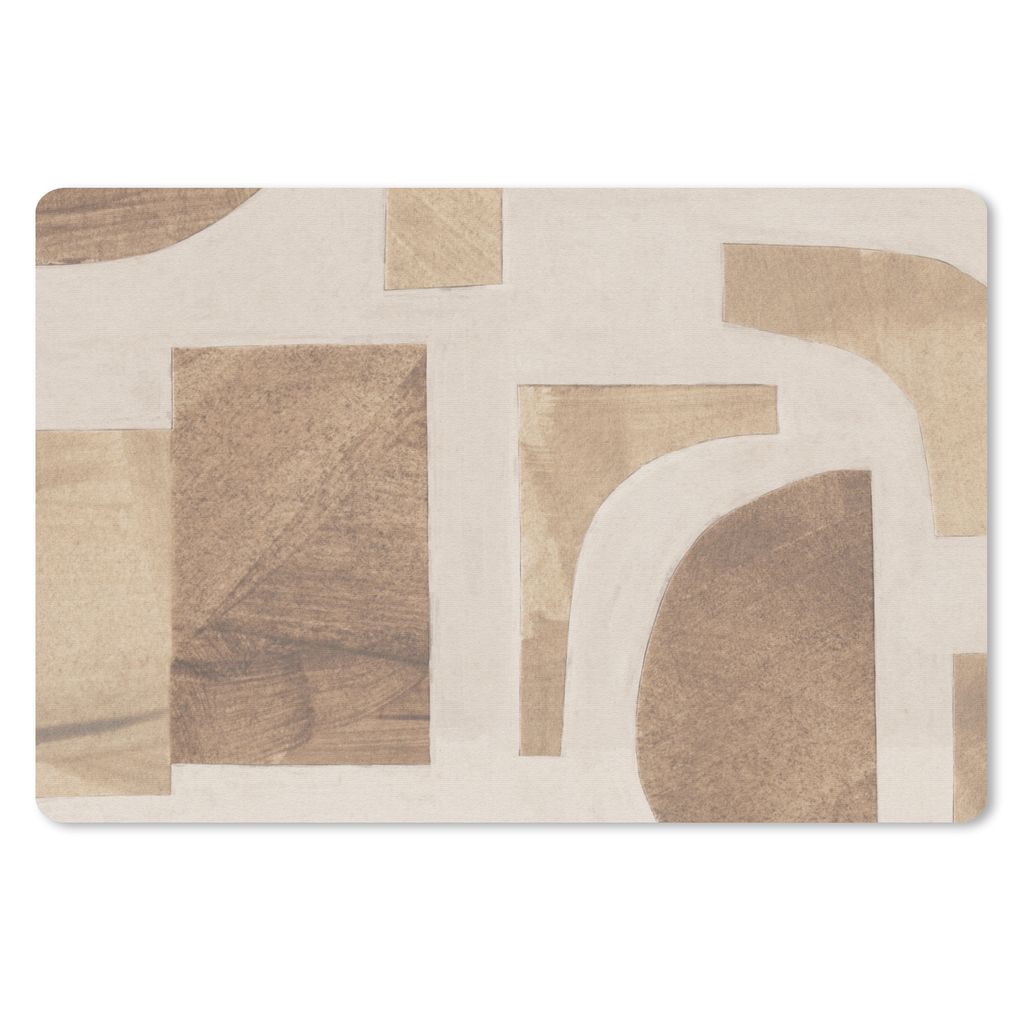 MuchoWow Mauspad Mousepad Formen - Abstrakt - Puzzle - Holz 27x18 cm - Mousepads - Maus Mat - Pad - Mausunterlage - Büroartikel - Desk Matten