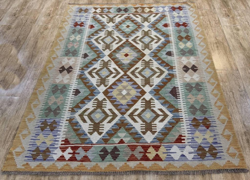 Teppich KELIM ORIGINAL | Farbe: Multi; Größe: 148x201 cm | strapazierfähig und leicht zu reinigen | Wohnzimmer | Schlafzimmer