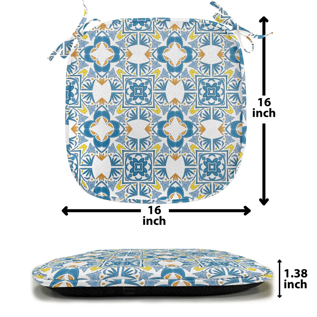 Solution Assise Confortable : Coussins de Chaise Bleus avec Sangles - 4