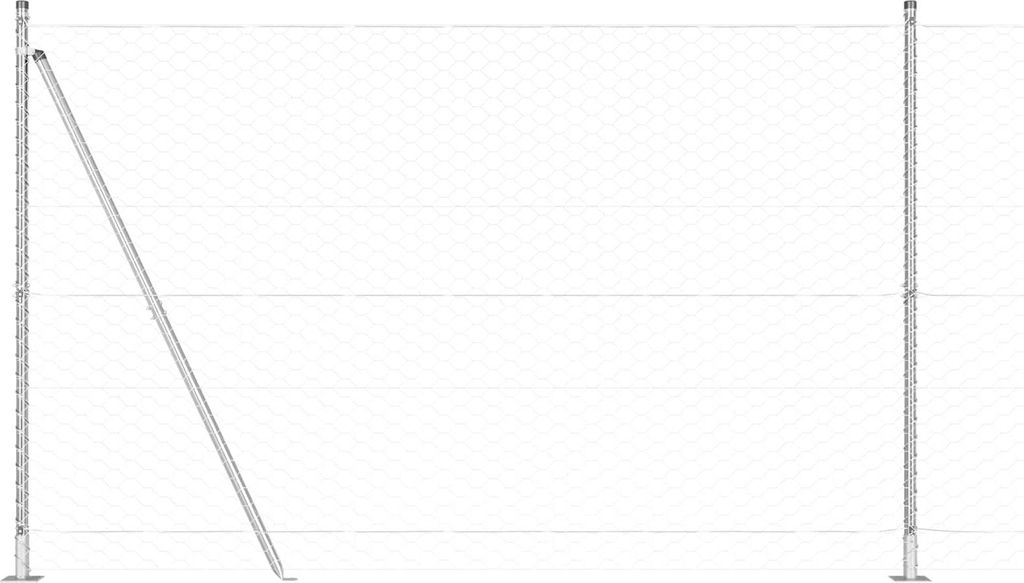 vidaXL Zaunpfosten Silber 10 x 1,5 m (50 mm Maschenweite) Stahl