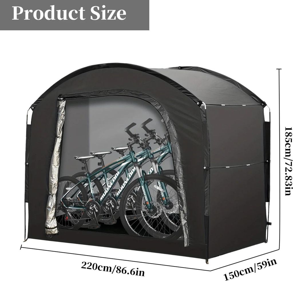 Abri pour vélos, capacité pour 4 vélos - Garage à vélos Image du produit 