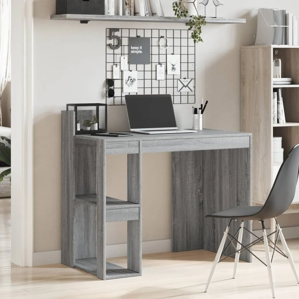 SYFAX™ Scrivania Grigio Sonoma 103,5x56,5x94 cm | Scrivania Ufficio Robusta - 3