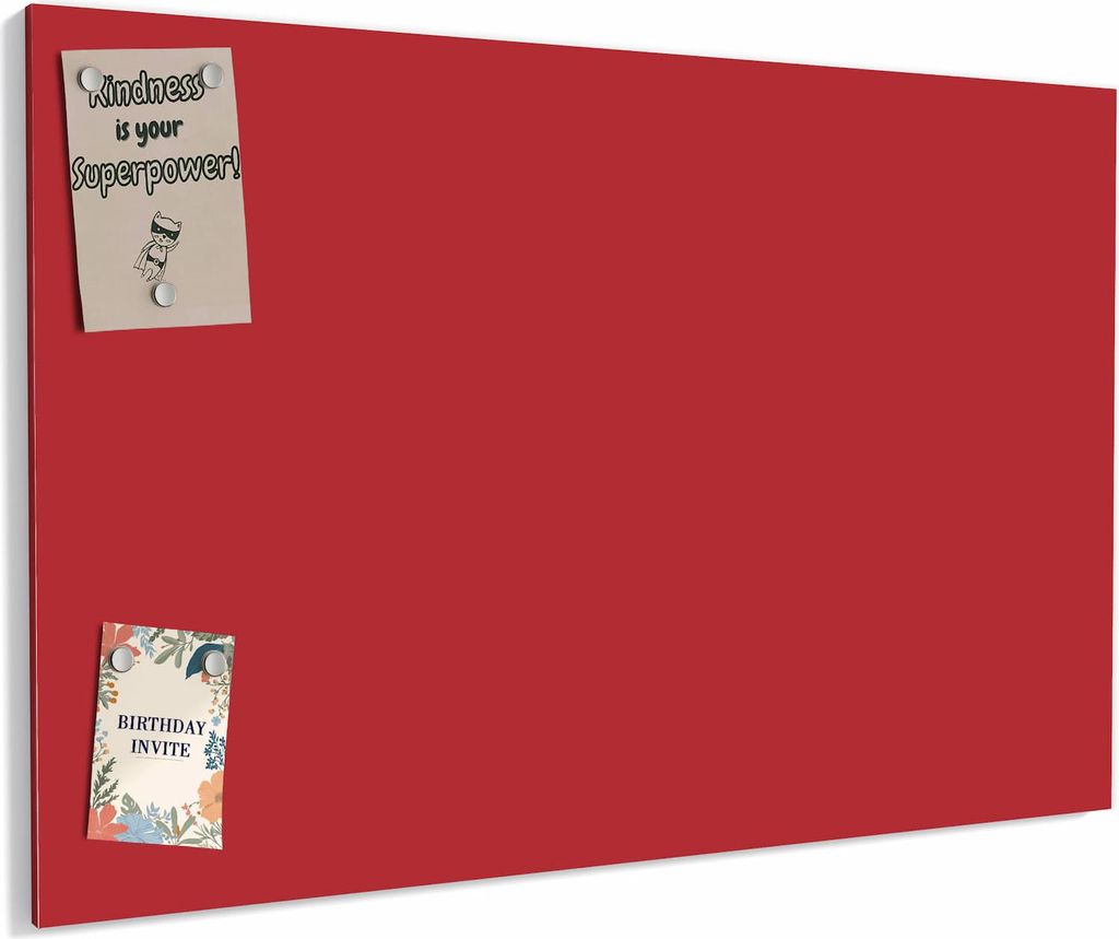 Magnettafel 90x60cm magnetisch & beschreibbar Metall-Board - Weinroter Hintergrund III