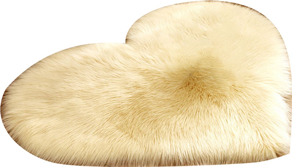 kreativer Herzform Plüsch Teppich Anti-Rutschteppichtür Matte Home-Bett-Dekoration-Hellgelb