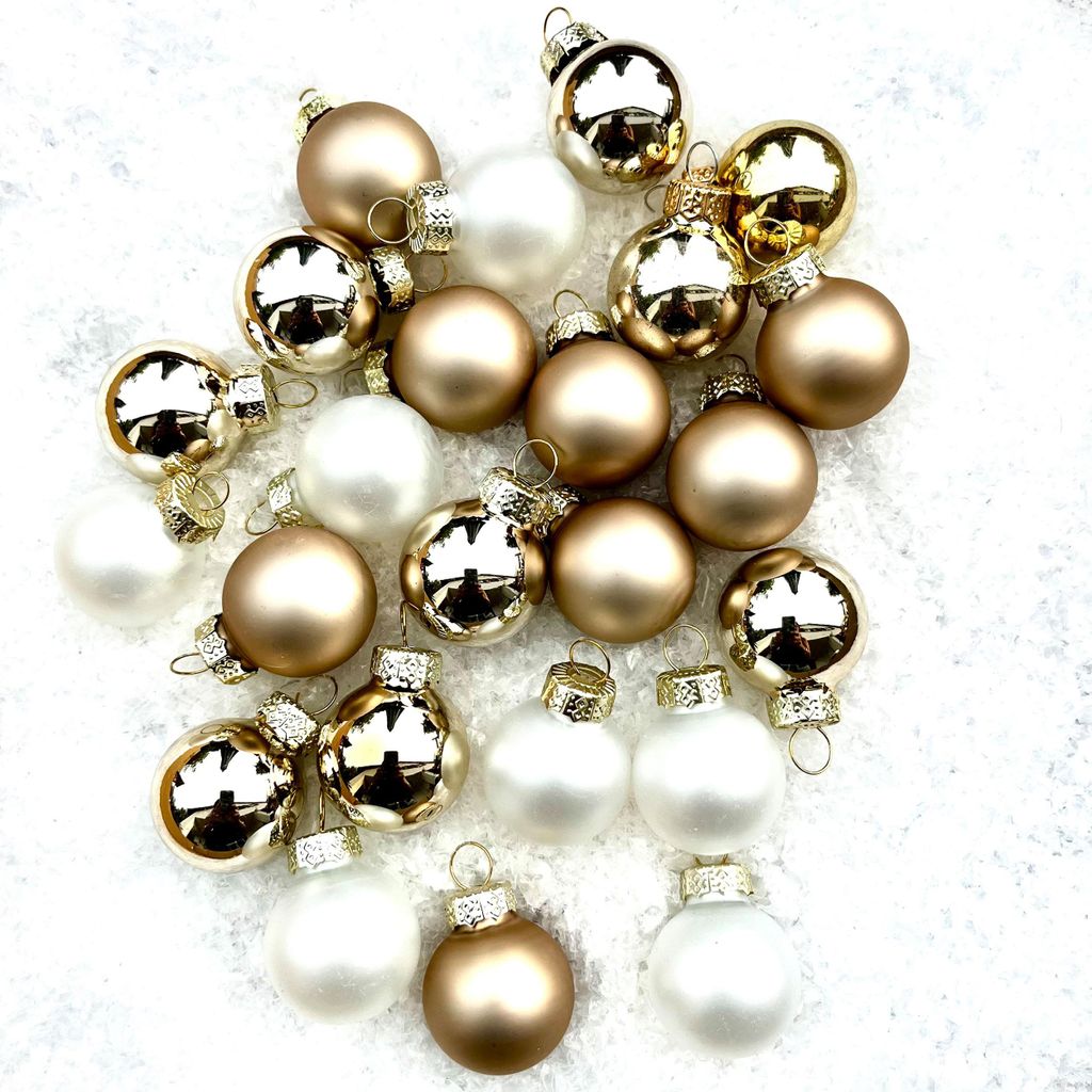 24 x Kleine Baumkugeln aus Glas Ø2,5 cm - Christbaumkugeln Produktbild 