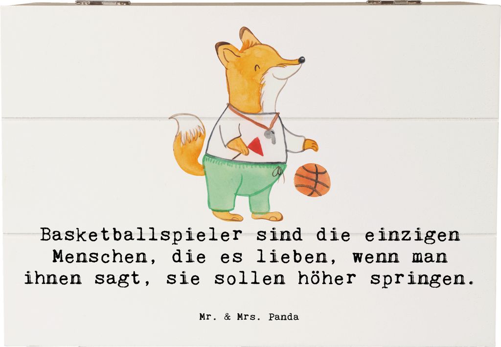 Mr. & Mrs. Panda Kiste Basketball Motivation 22 x 15 cm - Weiß - Geschenk, Dunking, Geschenkbox, Sportart, Sportler, Spielfreude, Sportleidenschaf...