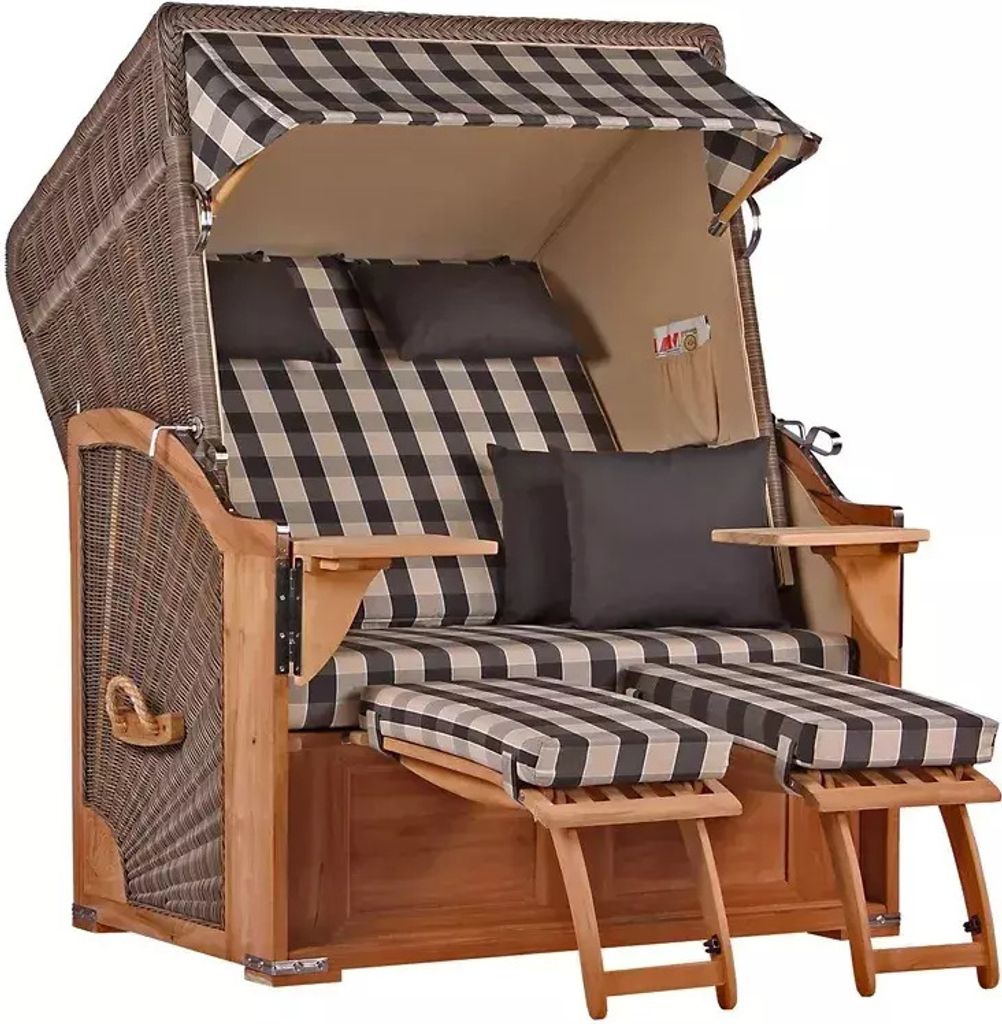Strandkorb Nordstrand Teak PE grey Dessin 505