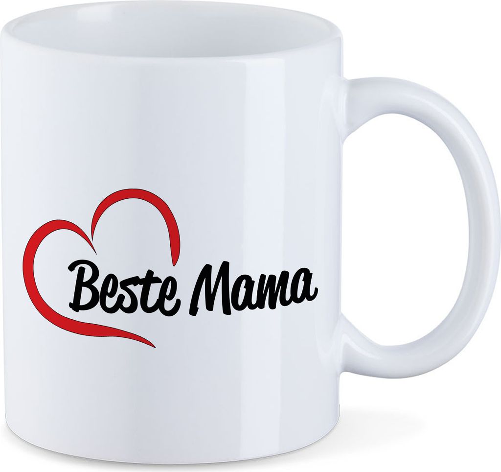 Huuraa Kaffeetasse Beste Mama Geschenk Tasse Weiß 330ml Beste Mama Präsent