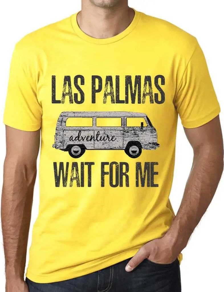 Herren Grafik T-Shirt Abenteuer warten auf mich in Las Palmas – Adventure Wait For Me In Las Palmas – Öko-Verantwortlich Vintage Jahrgang Kurzarm