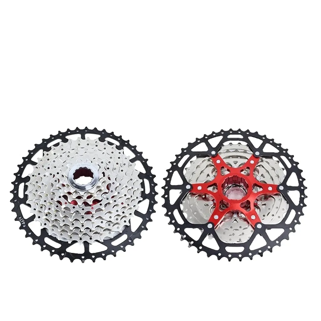 Cassette VTT 9v 11-46T argentée - Roue libre vélo haute performance légère