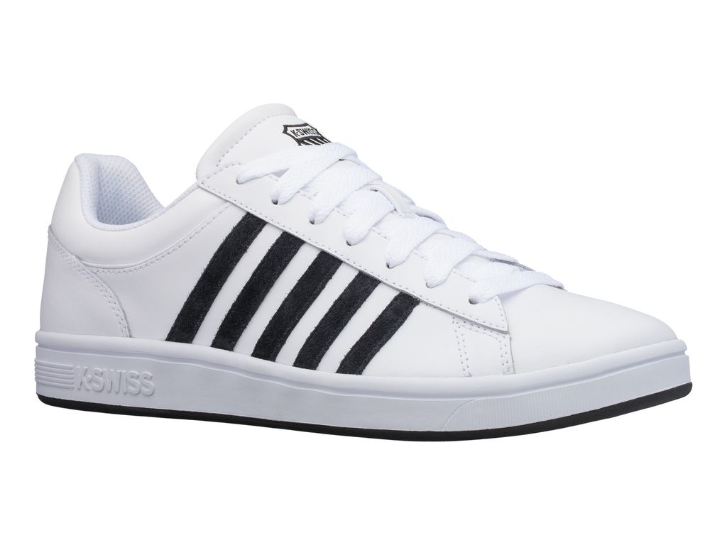 K-Swiss Herren Sneaker K-Swiss COURT WINSTON Skateschuh Sportschuh Turnschuh, Größe:EUR 46, Farbe K-Swiss:Weiß (White / Black / Black)