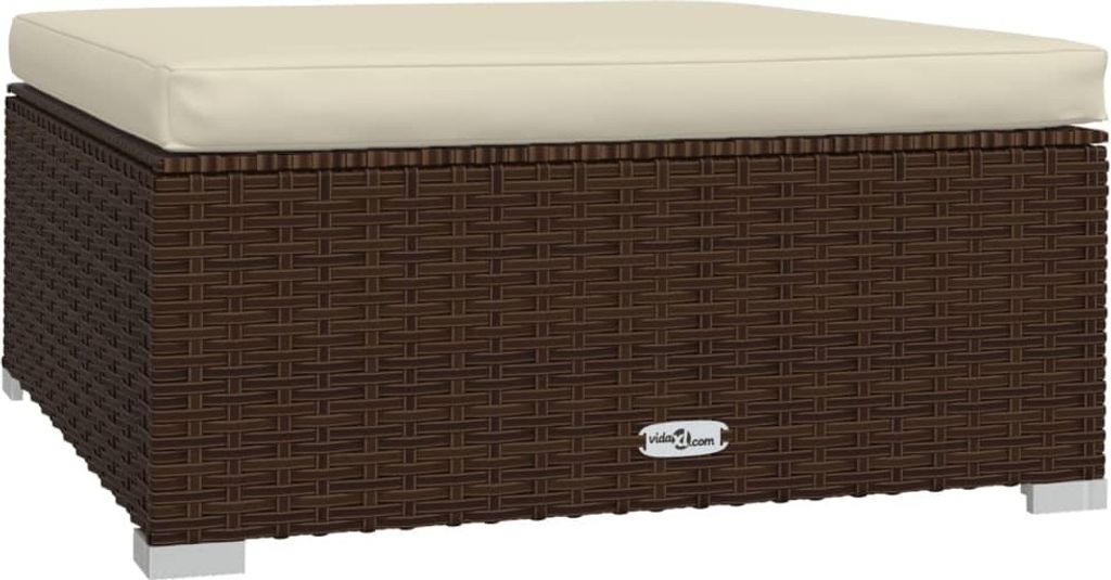 Sgabello da giardino con cuscino marrone 70x70x30 cm in Immagine del prodotto 