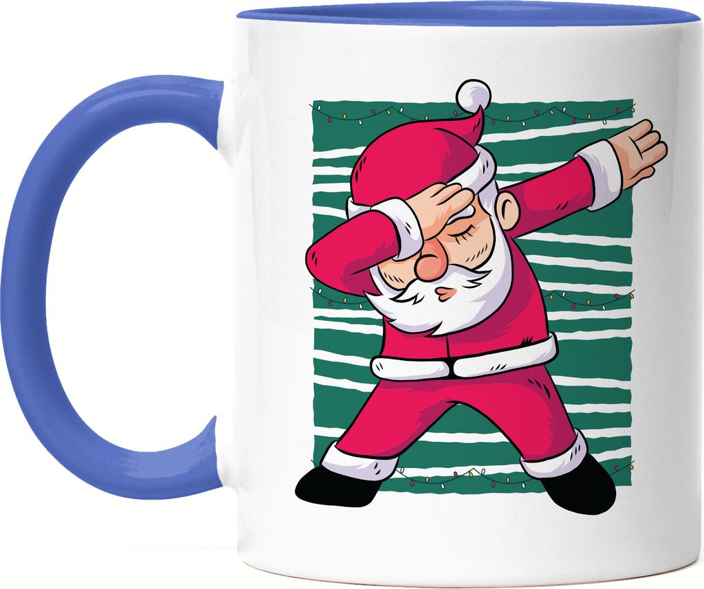 Weihnachtsmann Tasse Blau Weihnachtsparty Weihnachtsmusik Merry Christmas Frohes Fest Weihnachten Winter
