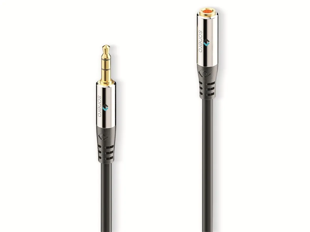 Rallonge Jack 3.5mm 20m SONERO pour Casque et Enceintes - Coloris Noir