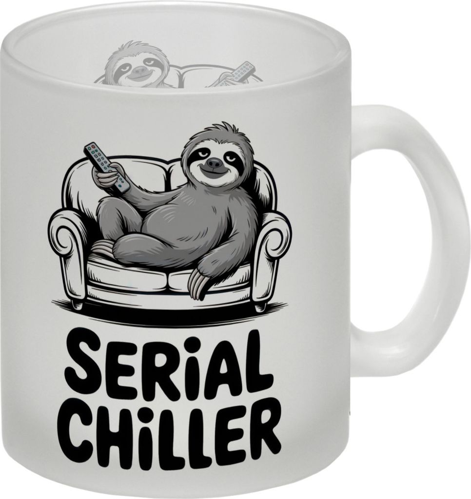 Faultier auf Couch Serial Chiller Glas Tasse