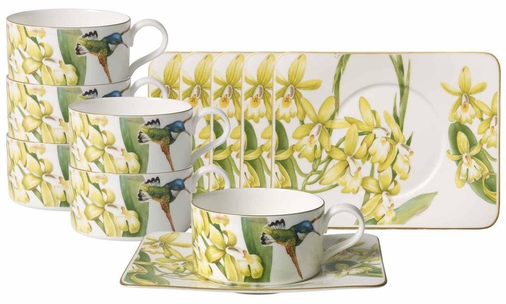 Villeroy & Boch Amazonia Teetasse mit Untertasse 230 ml 6er Set