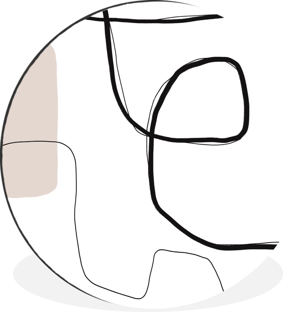 MuchoWow Aluminium Wandkreis Abstrakt - Pastell - Minimalismus Ø 60 cm Wanddeko Modern Wohnzimmer - Wand Kreis - Wandbild - Schlafzimmer - Alumi...