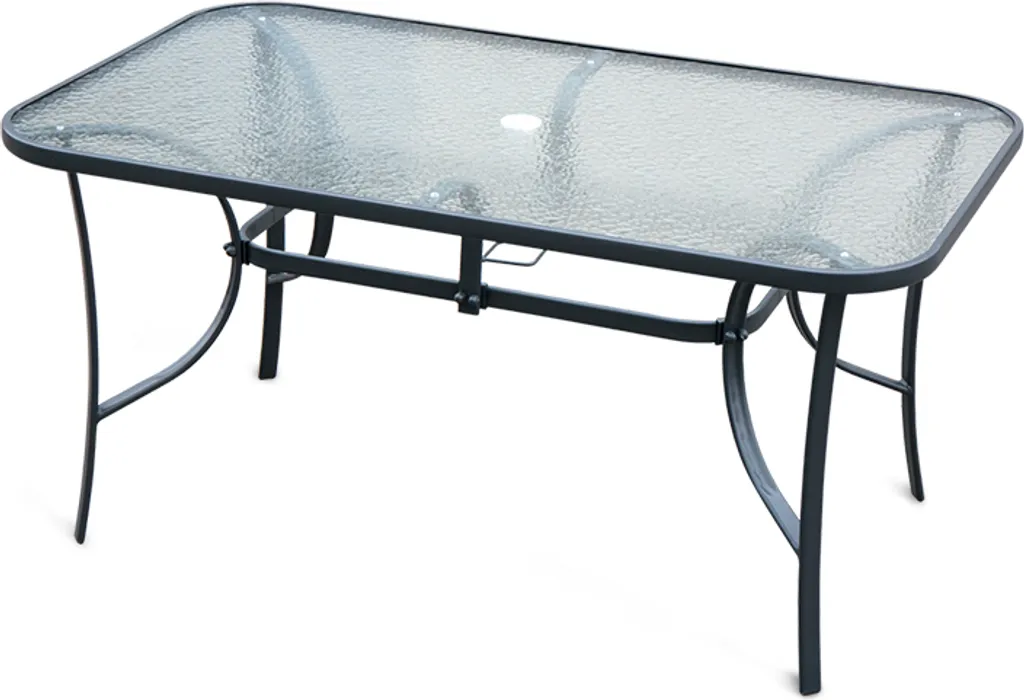 Table de jardin 6 places NABBI noire 150 cm pour terrasse et balcon