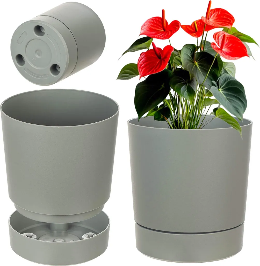 Grand bac à plantes pour terrasse Aura 350 KADAX gris-vert recyclé