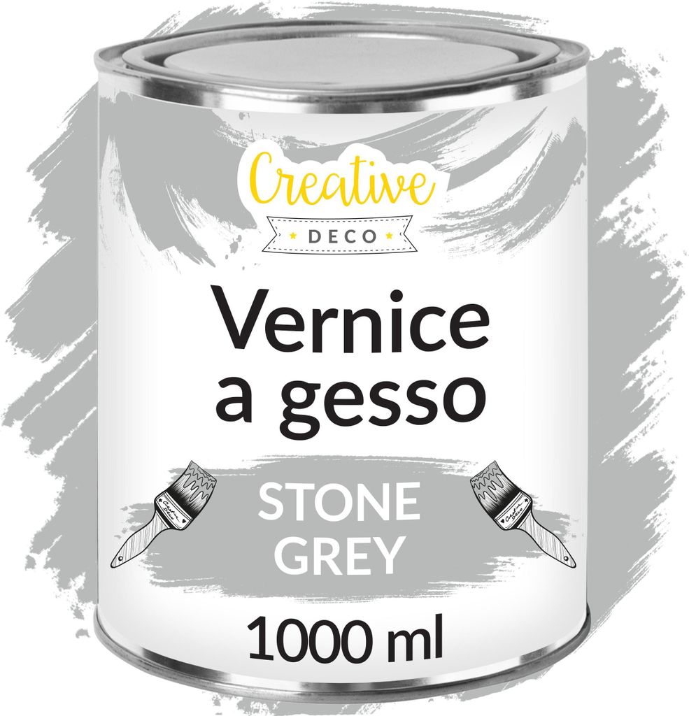 Creative Deco Vernice a Gesso Grigia | 1L | Vernice per Immagine del prodotto 