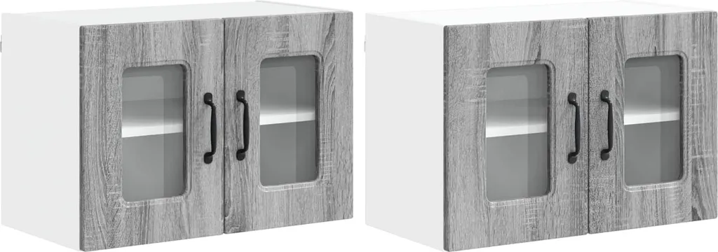 Set 2 Mobiletti Pensili Cucina vidaXL Kalmar Grigio Sonoma 60 cm
