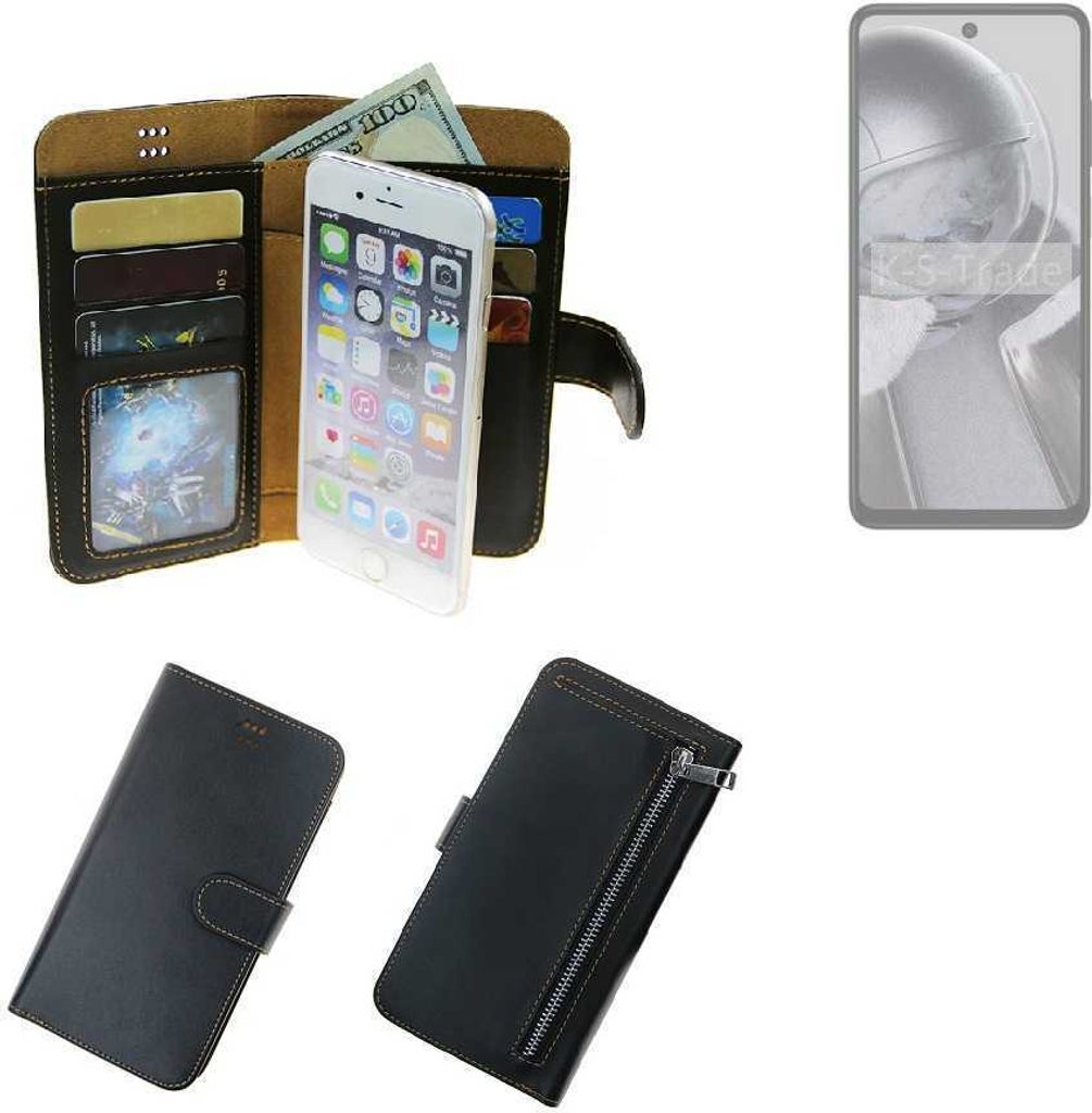 K-S-Trade Schutz Hülle kompatibel mit HMD Pulse Pro Klapphülle Case Phone cover Slim Handytasche Handy Hülle schwarz aus Kunstleder (1 Stk)