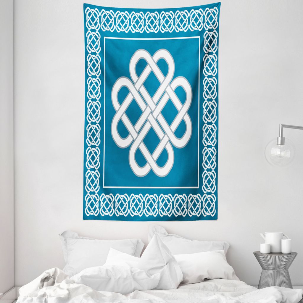 ABAKUHAUS irisch Wandteppich und Tagesdecke, Celtic-Liebes-Knoten aus Weiches Mikrofaser Stoff Waschbar ohne Verblassen Digitaldruck, 140 x 230 cm,...