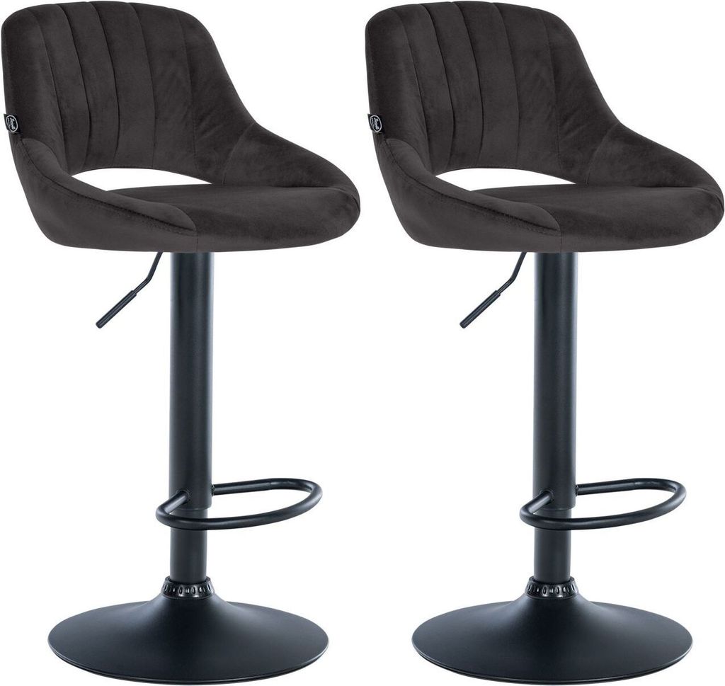 2er Set Barhocker Milet Samt B schwarz